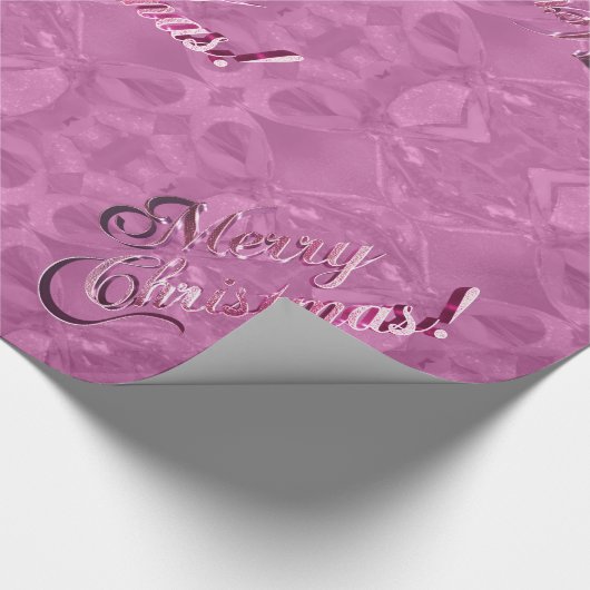 Snel kerstpatroon Elegant Roze script Cadeaupapier (Hoek)