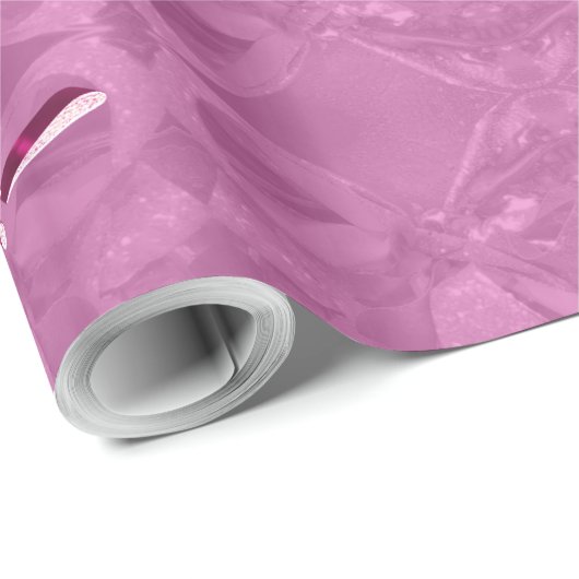 Snel kerstpatroon Elegant Roze script Cadeaupapier (Rol Hoek)