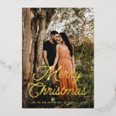 Snel kerstrecro-script folie feestdagenkaart (Voorkant)