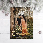 Snel kerstrecro-script folie feestdagenkaart