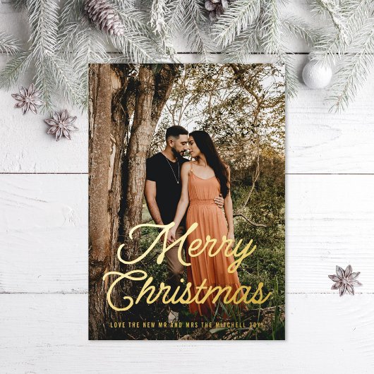 Snel kerstrecro-script folie feestdagenkaart