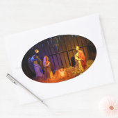 Snel kerstscherm in Washington DC Ovale Sticker (Envelop)