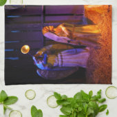 Snel kerstscherm in Washington DC Theedoek (Gevouwen)