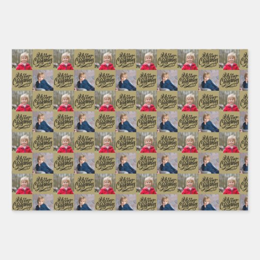 Snel kerstscript 6 Photo Checkerboard Inpakpapier Vel (Voorkant 3)