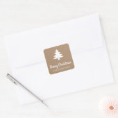 Snel kerstscript | Boom Rustic Kraft Paper Vierkante Sticker (Envelop)