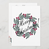 Snel kerstscript, eenvoudig te bevestigen feestdagenkaart (Voorkant / Achterkant)