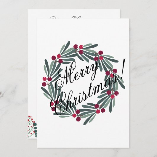 Snel kerstscript, eenvoudig te bevestigen feestdagenkaart (Voorkant / Achterkant)