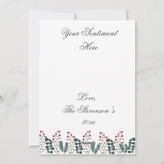 Snel kerstscript, eenvoudig te bevestigen feestdagenkaart (Achterkant)