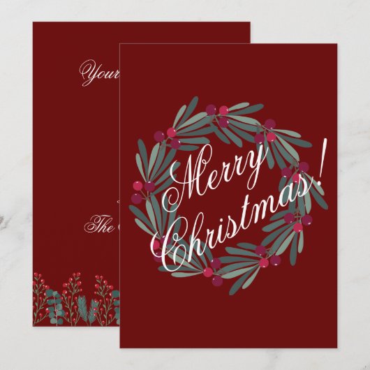 Snel kerstscript, eenvoudig te bevestigen feestdagenkaart (Voorkant / Achterkant)