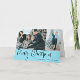 Snel kerstscript foto Collage Holiday Blue Kaart