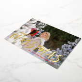 Snel kerstscript foto Gold Folie Feestdagenkaart (Gedraaid)