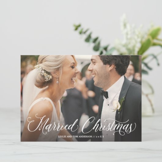 Snel kerstscript - Full Photo Holiday Card Feestdagenkaart (Staand voorkant)