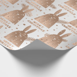 Snel kerstscript konijnengrijs Roos Gold Fancy Cadeaupapier