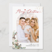 Snel kerstscript moderne Arch Shape 4 Foto Feestdagenkaart (Voorkant)