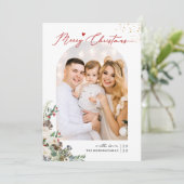 Snel kerstscript moderne Arch Shape 4 Foto Feestdagenkaart (Staand voorkant)