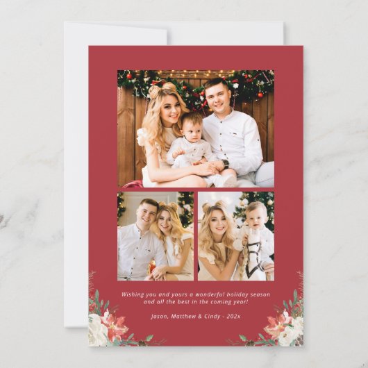 Snel kerstscript moderne Arch Shape 4 Foto Feestdagenkaart (Achterkant)