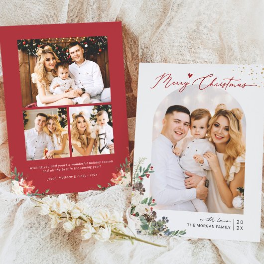 Snel kerstscript moderne Arch Shape 4 Foto Feestdagenkaart