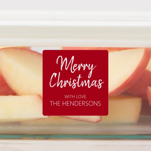 Snel kerstscript monogram waterdicht eten labels (Aangebracht)