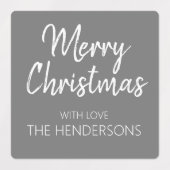Snel kerstscript monogram waterdicht eten labels (Design 2)