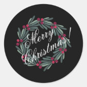 Snel kerstscript ronde sticker (Voorkant)