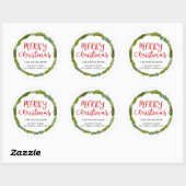 Snel kerstscript | Wreater Return Address Ronde Sticker (Vel)