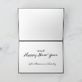 Snel kerstscript zwart, eenvoudig modern feestdagen kaart (Binnen)