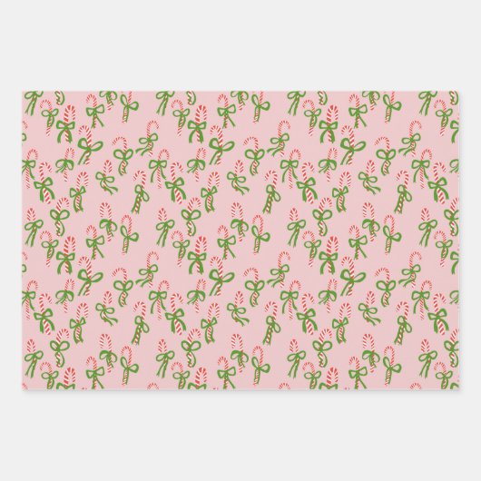 Snel kerstsnoepkanen Mistletoe Xmas variëteit Inpakpapier Vel (Voorkant 3)