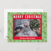 Snel kerstsnoepsuikerriet Xmas Holiday CUSTOM Briefkaart (Voorkant / Achterkant)
