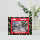 Snel kerstsnoepsuikerriet Xmas Holiday CUSTOM Briefkaart (Staand voorkant)