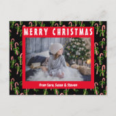 Snel kerstsnoepsuikerriet Xmas Holiday CUSTOM Briefkaart (Voorkant)