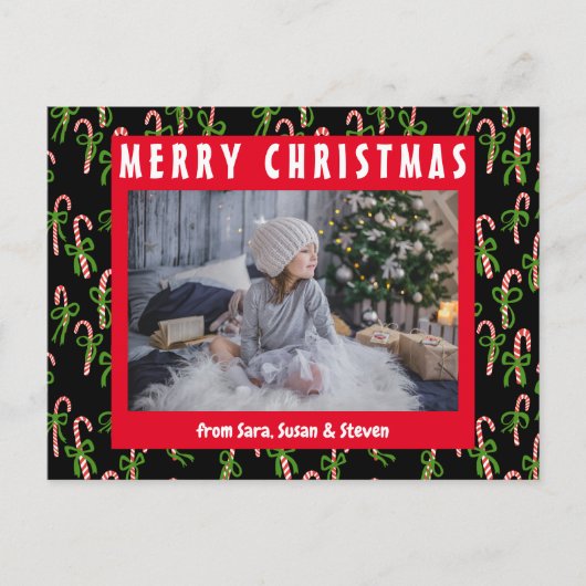 Snel kerstsnoepsuikerriet Xmas Holiday CUSTOM Briefkaart (Voorkant)