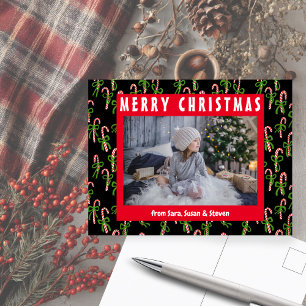 Snel kerstsnoepsuikerriet Xmas Holiday CUSTOM Briefkaart