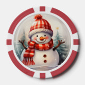 Snel kerstsnowman toevoegen tekst poker chips (Voorkant)
