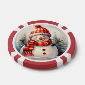 Snel kerstsnowman toevoegen tekst poker chips (Enkel)