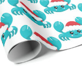 Snel kerststrand krabben betegend feest cadeaupapier (Rol Hoek)