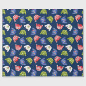 Snel kerstvakantiepatroon cadeaupapier (Vlak)