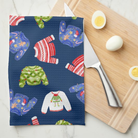 Snel kerstvakantiepatroon theedoek (Quarter Fold)