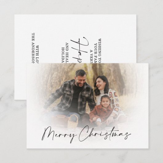 Snel ledige kerstfotokaarten bedankkaart (Voorkant / Achterkant)