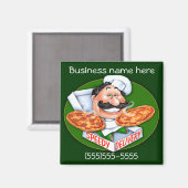 Snel leverende pizzachef magneet (Voorkant / Achterkant)
