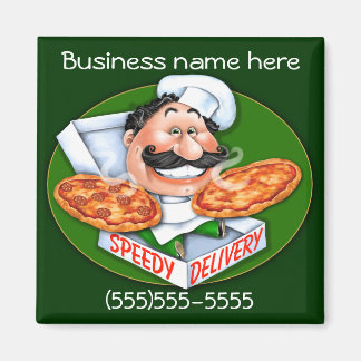 Snel leverende pizzachef magneet