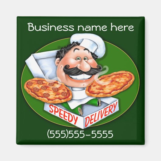 Snel leverende pizzachef magneet (Voorkant)