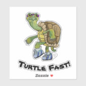 Snel lopende schildpad sticker (Vel)
