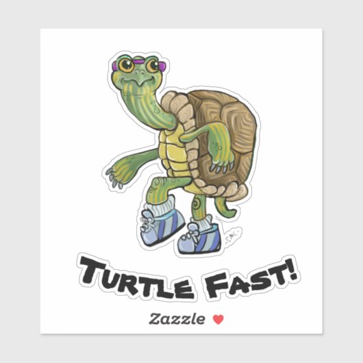 Snel lopende schildpad sticker (Vel)