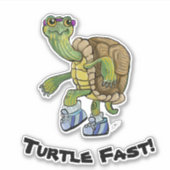 Snel lopende schildpad sticker (Voorkant)