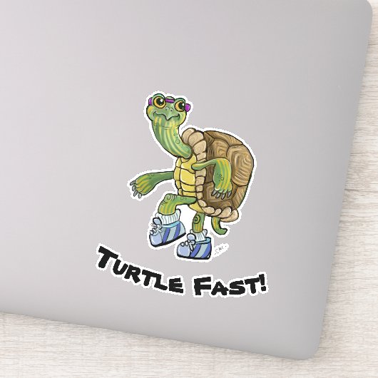 Snel lopende schildpad sticker (Detail)