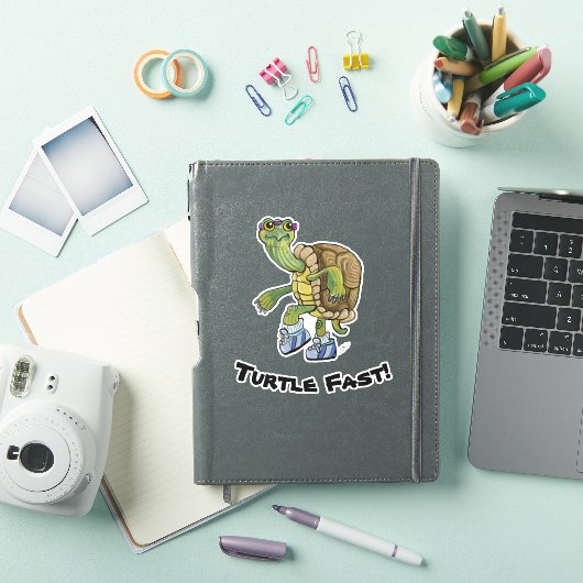 Snel lopende schildpad sticker (iPad Cover)