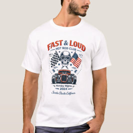 Snel & Luid Hot Rod Club Schedel Racing Grafisch T-shirt