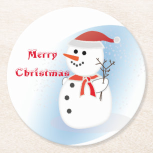 Snel met kerstsnowman op Onderzetters