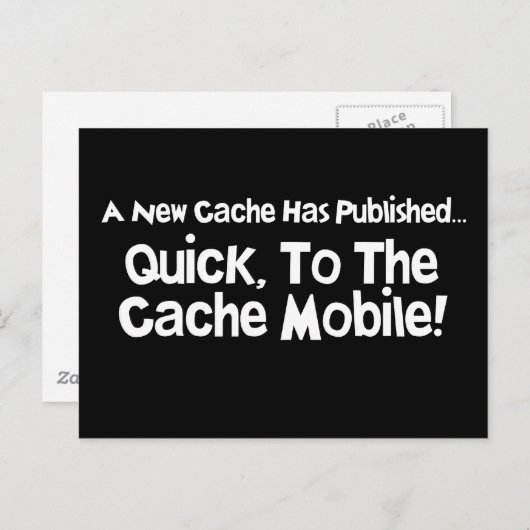 Snel, naar de Mobiele Cache! Briefkaart (Voorkant / Achterkant)