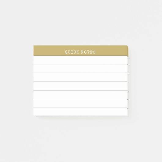 Snel Notities Te Doen Gouden Rand Minimalistisch Post-it® Notes (Voorkant)
